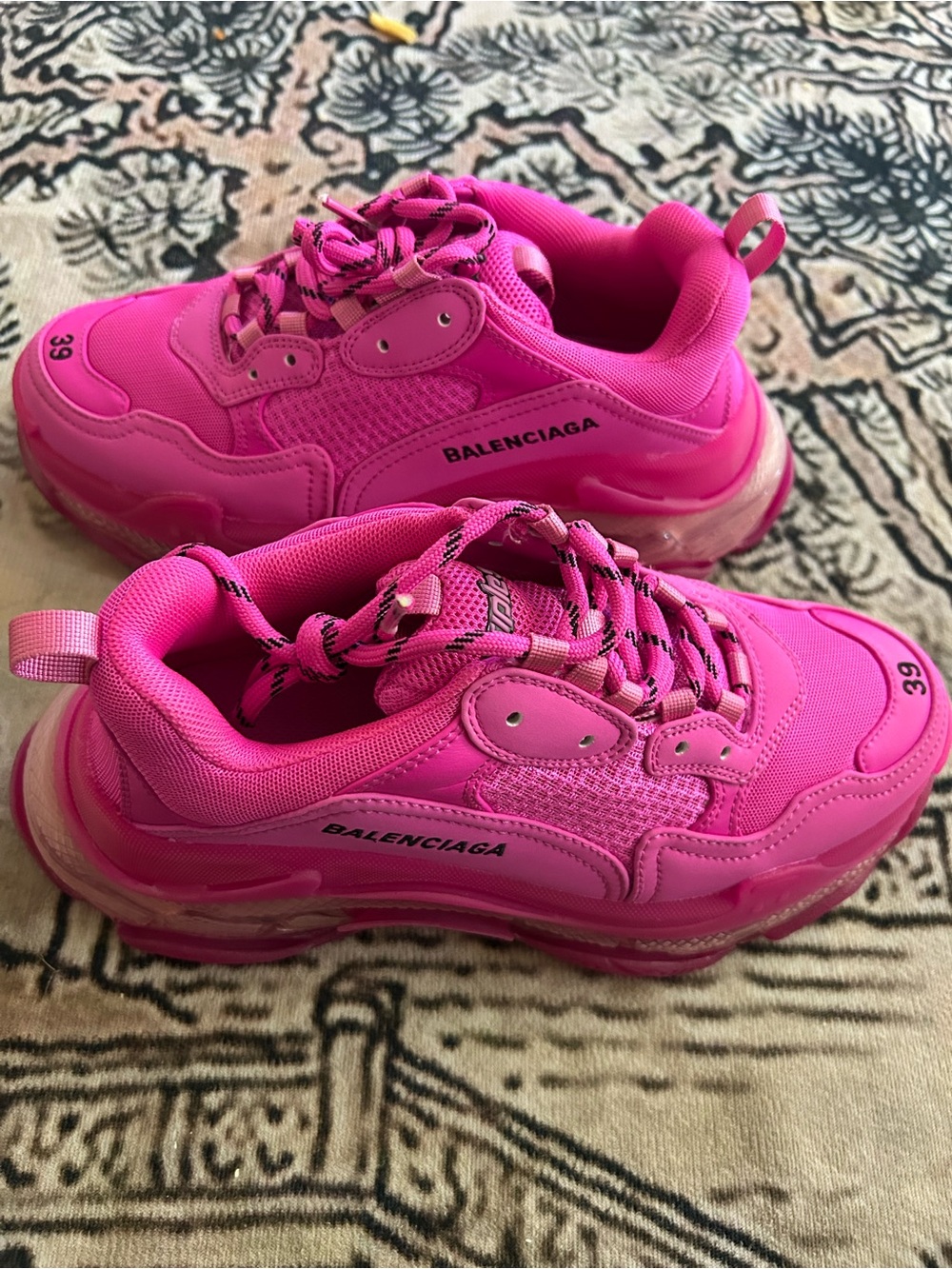 Balenciaga Triple S Hot Pink Women’s Chunky Sneakers - Picture 3 of 5